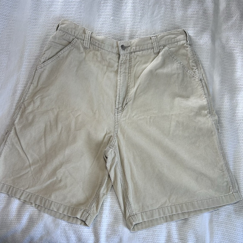 Vintage Men's 36 Corduroy Carpenter Shorts Cream Color 80's Skater Britches